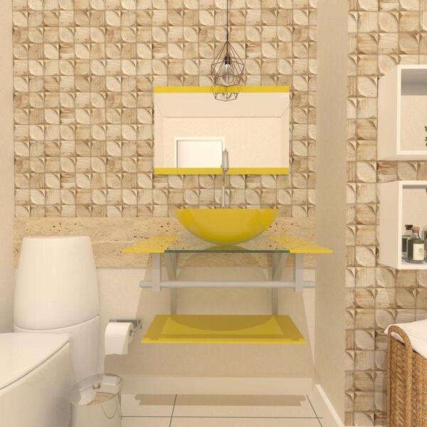 Kit Gabinete De Vidro 45 Cm Cuba E Torneira Algarve