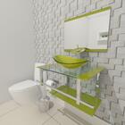 Kit Gabinete De Vidro 60 Cm Cuba E Torneira Ibiza