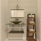 Kit Gabinete De Vidro 60 Cm Cuba E Torneira Ibiza