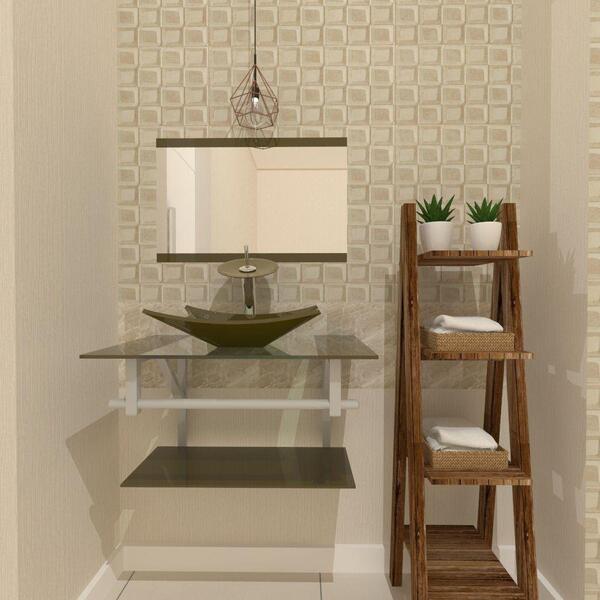 Kit Gabinete De Vidro 60 Cm Cuba E Torneira Ibiza