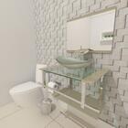 Kit Gabinete De Vidro 60 Cm Cuba E Torneira Ibiza Champanhe