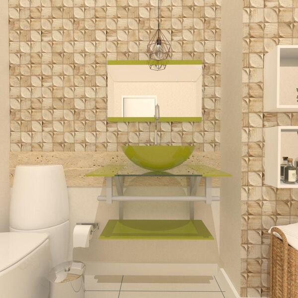 Kit Gabinete De Vidro 60cm Cuba E Torneira Algarve