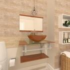 Kit Gabinete De Vidro 60cm Cuba E Torneira Ibiza