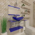 Kit Gabinete De Vidro 60cm Cuba Oval E Torneira Ibiza