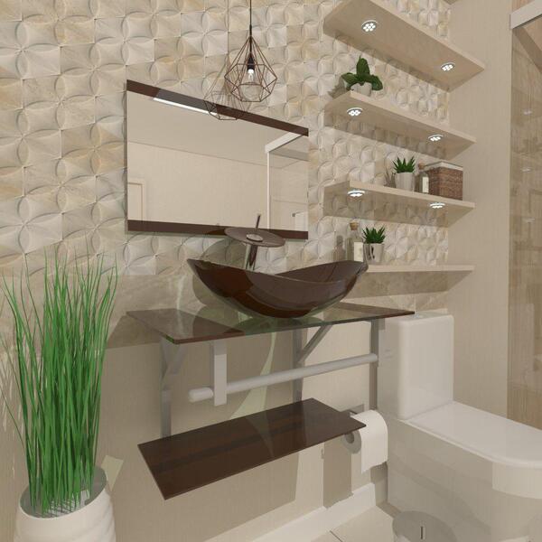 Kit Gabinete De Vidro 60cm Cuba Oval E Torneira Ibiza