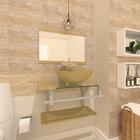 Kit Gabinete De Vidro 60cm Cuba Redonda E Torneira Ibiza