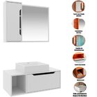 Kit Gabinete E Espelheira De Banheiro 80 Cm Com Cuba Karina B