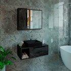 Kit Gabinete E Espelheira De Banheiro 80 Cm Com Cuba Karina M