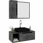 Kit Gabinete E Espelheira De Banheiro 80 Cm Com Cuba Karina M