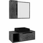 Kit Gabinete E Espelheira De Banheiro 80 Cm Com Cuba Karina M