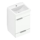 Kit Gabinete Like 1 Porta E 1 Gaveta 41x34 Celite  Branco