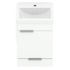 Kit Gabinete Like 1 Porta E 1 Gaveta 41x34 Celite  Branco
