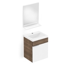 Kit Gabinete Like 1pta 41x34 We/br Com Cuba E Espelho Celite