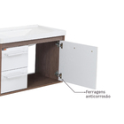 Kit Gabinete para banheiro com Cuba e Espelho 41x63x31,5cm Munique e Branco Procion Cerocha