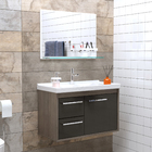 Kit Gabinete para banheiro com Cuba e Espelho 41x63x31,6cm Munique e Preto Procion Cerocha