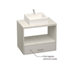 Kit Gabinete para banheiro com Cuba e Espelho 50x60x40cm Rosselli Cairo Venturi