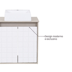 Kit Gabinete para banheiro com Cuba e Espelho 52,7x50x30,5cm Artico e Branco Carol Darabas Agardi