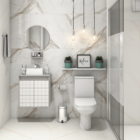 Kit Gabinete para banheiro com Cuba e Espelho 52,7x50x30,5cm Artico e Branco Carol Darabas Agardi