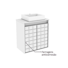 Kit Gabinete para banheiro com Cuba e Espelho 53x50x31,5cm Branco Carol Darabas Agardi