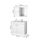 Kit Gabinete para banheiro com Cuba e Espelho 54x56x29,6cm Branco Munique Bechara