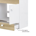 Kit Gabinete para banheiro com Cuba e Espelho 58x56x34cm Branco e Carvalho Star 60 Sensea