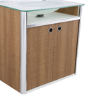 Kit Gabinete para banheiro com Cuba e Espelho 62,5x63x41cm Branco e Amadeirado Cris-Classic Cris Metal