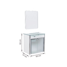 Kit Gabinete para Banheiro com Cuba e Espelho 62x62x41cm Transparente Classic Cris Metal