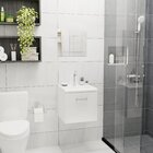 Kit Gabinete para Banheiro com Cuba e Espelho 37x39,5x37cm Branco VB5061 VB Cristais