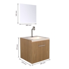 Kit Gabinete para Banheiro com Cuba e Espelho 37x39,5x37cm Madeirado VB5061 VB Cristais