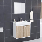 Kit Gabinete para Banheiro com Cuba 47x31,5x51cm Berlin Aster Cerocha