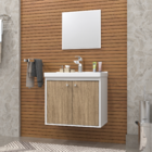 Kit Gabinete para Banheiro com Cuba 47x31,5x51cm Berlin Aster Cerocha