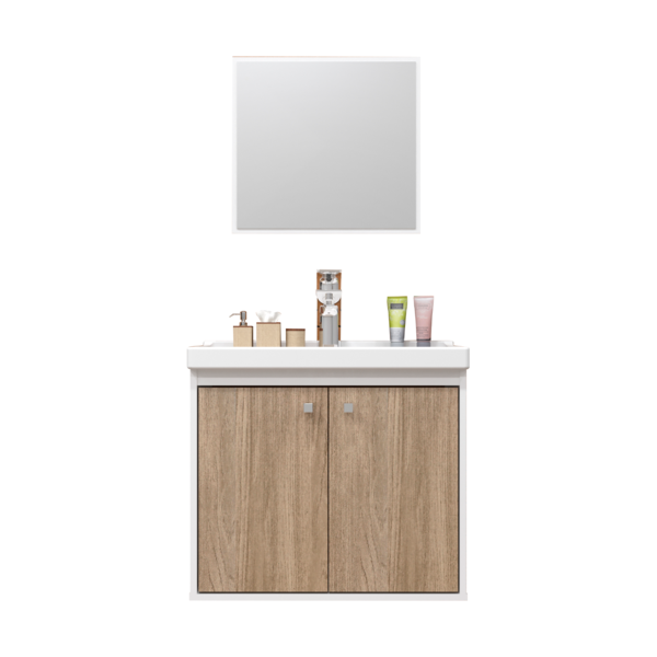 Kit Gabinete para Banheiro com Cuba 47x31,5x51cm Berlin Aster Cerocha