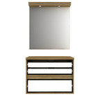 Kit Gabinete Para Banheiro Com Cuba E Espelheira Ref 810 80cm