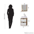 Kit Gabinete Para Banheiro Com Cuba E Espelho 160x43x36 Branc