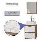 Kit Gabinete Para Banheiro Com Cuba E Espelho 160x43x36 Branc