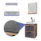 Kit Gabinete Para Banheiro Com Cuba E Espelho 160x43x36 Cinza