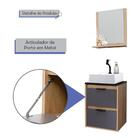 Kit Gabinete Para Banheiro Com Cuba E Espelho 160x43x36 Cinza