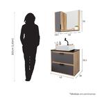 Kit Gabinete Para Banheiro Com Cuba E Espelho 160x63x36 Cinza