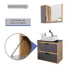 Kit Gabinete Para Banheiro Com Cuba E Espelho 160x63x36 Cinza