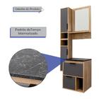 Kit Gabinete Para Banheiro Com Cuba E Espelho 160x63x36 Cinza