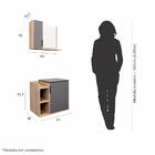 Kit Gabinete Para Banheiro Com Cuba E Espelho 160x63x36 Cinza