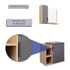 Kit Gabinete Para Banheiro Com Cuba E Espelho 160x63x36 Cinza