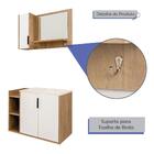 Kit Gabinete Para Banheiro Com Cuba E Espelho 160x76x36 Branc