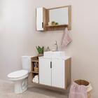 Kit Gabinete Para Banheiro Com Cuba E Espelho 160x76x36 Branc