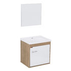 Kit Gabinete para Banheiro com Cuba e Espelho 40cm Berlin e Branco Capella Cerocha