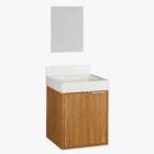 Kit Gabinete para Banheiro com Cuba e Espelho 40cm Marrom Ana Darabas Agardi