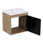 Kit Gabinete para Banheiro com Cuba e Espelho 40cm Berlin e Preto Capella Cerocha