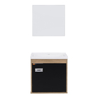 Kit Gabinete para Banheiro com Cuba e Espelho 40cm Berlin e Preto Capella Cerocha