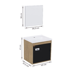 Kit Gabinete para Banheiro com Cuba e Espelho 40cm Berlin e Preto Capella Cerocha