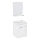 Kit Gabinete para Banheiro com Cuba e Espelho 41cm Branco Like Celite
